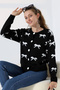 Black Bow Patterned Buttoned Knitwear Cardigan Bces-252044 - 3