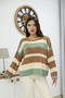 Crew Neck Striped Knit Sweater
