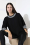 Crew Neck Patterned Knit Sweater - 3