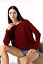 Crew Neck Lace Motif Knit Sweater - 3