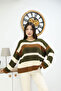 Crew Neck Striped Knit Sweater
