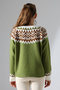 Crew Neck Snow Patterned Knit Sweater - 5