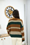 Crew Neck Striped Knit Sweater - 4