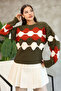 Crew Neck Embossed Patterned Knitwear Sweater