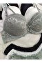Women's Lace and Bow Detailed Padded Underwire Bra Panty Set 3-Piece Set - 3