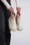 Beige Thick Sole Mini Boots Stretch Suede Boots - 2