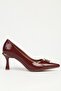 Burgundy Patent Leather Heeled Shoes Pc-54966 - 2