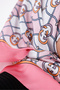 Chain Patterned Powder Pink Chiffon Satin Scarf - 100X100 cm - 5