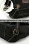 4017 Black 14-Inch Laptop Cotton Gabardine Messenger School Bag Unisex with Lock Multi-Pocket Shoulder Strap - 6