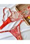 Women's Orange Embroidered Lingerie Set - 5