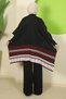 Kilim Pattern Poncho Triple Knitwear Set Black Hm2816 - 6