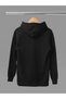 Unprinted Zip-Up Cotton Long Sleeve Ribbed 3-Ply Hooded Winter Sweatshirt - 2