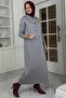Laçin Knitwear Dress Gray - 4