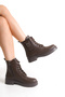 Women's Brown Side Pocket Detailed Lace up Boots |   Zippered, Thick Soled, Comfortable & Stylish Everyday Boots - 3