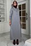 Laçin Knitwear Dress Gray - 3