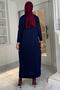 Laçin Knitwear Dress Navy Blue - 5