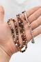 Natural Veined Agate Stone 99 Prayer Beads with Metal Tassel 6mm Sphere Cut 902267 - 4