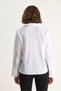 Women's White Pleated Placket Detailed Classic Collar Shirt with Wide Cuff Detail 2140 60284075 - 7