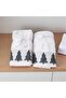 100% Cotton White Pine Tree Embroidered Double Face Towel - 5