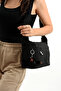 Multi-Pocket Crossbody Women's Shoulder Bag Medium Size Daily Hv3046 Black - 4