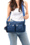 Multi-Pocket Crossbody Women's Shoulder Bag Medium Size Daily Hv3044 Navy Blue - 4