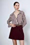 Plum Striped Gold Buttoned Shirt - 4966