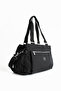 Multi-Pocket Women's Shoulder Bag Medium Size Casual Hv7001 Black - 3