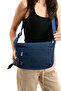 Multi-Pocket Crossbody Women's Shoulder Bag Medium Size Daily Hv3046 Navy Blue - 5