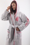 100% Bamboo Women's Hooded Embroidered Dressing Gown / Bathrobe - 3