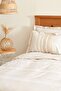 Keira 100% Cotton Double Duvet Cover Set Beige - 8
