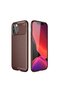 iPhone 12 Pro Uyumlu Omsy Black Silicone Case-Brown