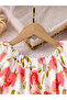 Girls Rose Print Puff Sleeve Dress - 3