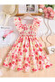 Girls Pink Floral A-Line Dress