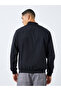 Men Black Solid Bomber Jacket - 5