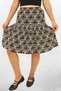 Relaxed Fit Elastic Waist 55 cm Midi Length Patterned Women's Shorts Skirt - 5