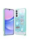 Galaxy S23 Fe Compatible Case Omsy Cevze Cover with Shining Glitter and Embossed Figures - Green