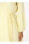 Double Breasted Collar Hijab Dress - Yellow - Mrs Poleen - 4