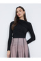 Women Solid Ruched Detail Asymmetric Neck Top