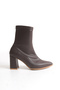 Women's Pointed Toe Zippered Stretch Thick Heeled Boots - 6