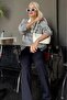 Gray Striped Polo Neck Women's Sweater Mg2476 - 8