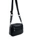 Black - Black Plain Women's Crossbody Bag Sp1256 - 4