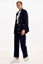 Bisiket Oversize Tirko Cardigan with Collar Pockets and Gold Buttons - 4