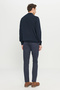 Men's Navy Blue Cotton Slim Fit Slim-Fit 5-Pocket Stretch Casual Trousers - 6