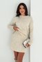 Women's Round Neck Soft Textured Long Sleeve Knitwear Sweater Skirt Set - 3