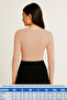 Women's Corded Fabric V-Neck Ribbed Knit Beige Blouse – Novelle - 2