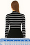 Women's Half Turtleneck Long Sleeve Ribbed Knit Corded Fabric Blouse - Novelle - 2