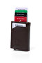 Women's Wallet Brown Vegan Leather Rfid Protected Automatic Card Holder with Coin Compartment