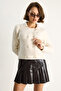 Women's Stone Polo Collar Buttoned Soft Cardigan 255252 60284080 - 3
