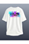 White Special Design Printed Oversize Unisex Tshirt