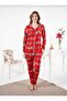 Bear Printed Front Buttoned Suede Pajama Set